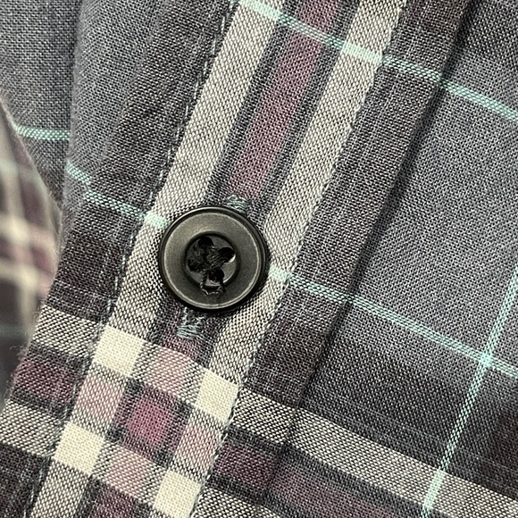 PRANA Men's Offwidth Short Sleeve Button Front Shirt Plaid Organic Cotton XL - Picture 5 of 7